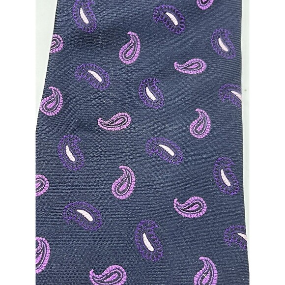 Vintage Mens Brooks Brothers Makers & Merchants Navy Italy Woven Silk Paisley - Picture 3 of 10